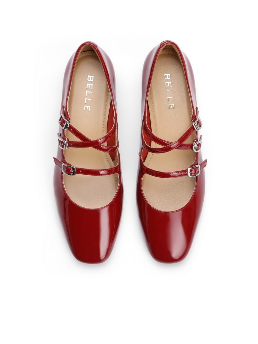 Belle Red Leather Mary Jane Shoes Women’s Size US 6 / CN 23 New Vintage Style